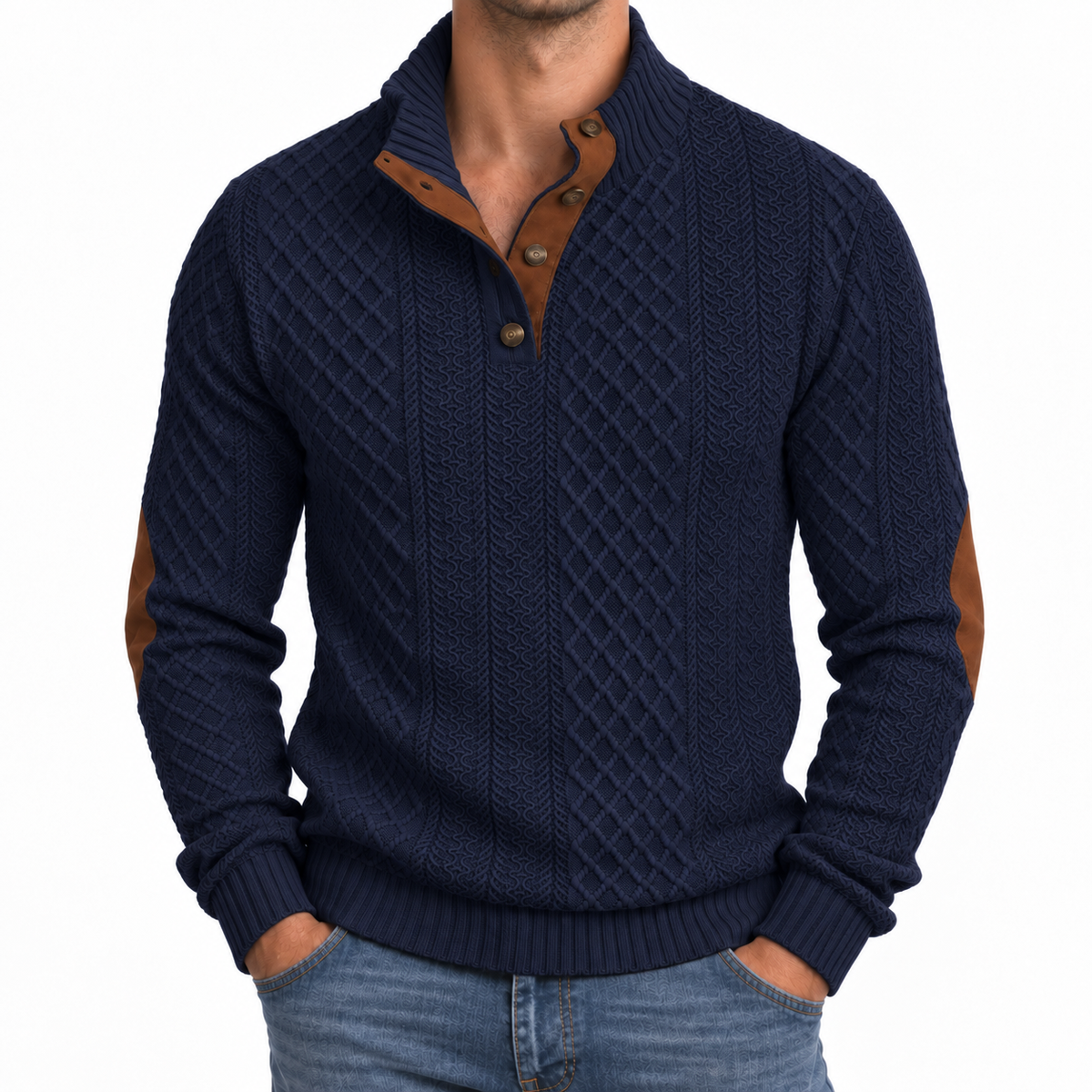 Bleamme Knit Henley Sweater