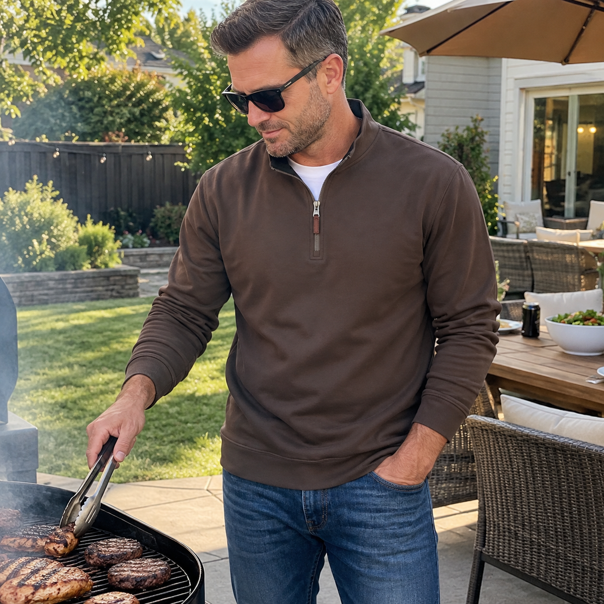 Bleamme Fleece Quarter Zip Sweater