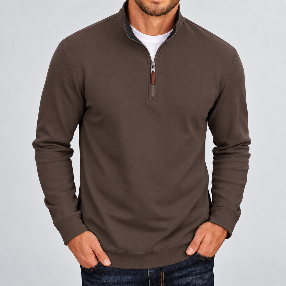 Bleamme Fleece Quarter Zip Sweater