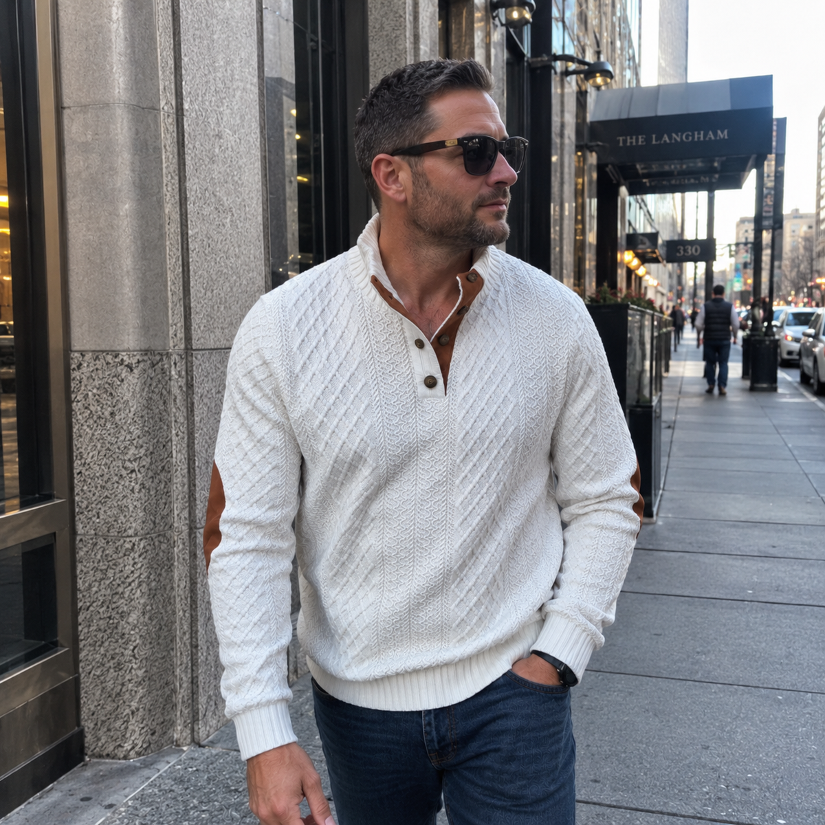 Bleamme Knit Henley Sweater