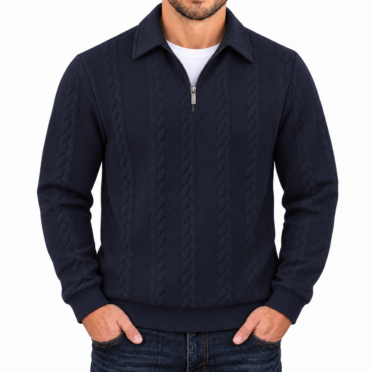 Bleamme Textured Quarter Zip