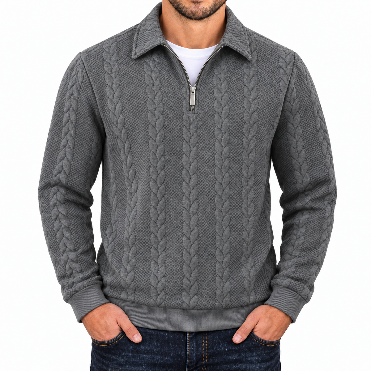 Bleamme Textured Quarter Zip