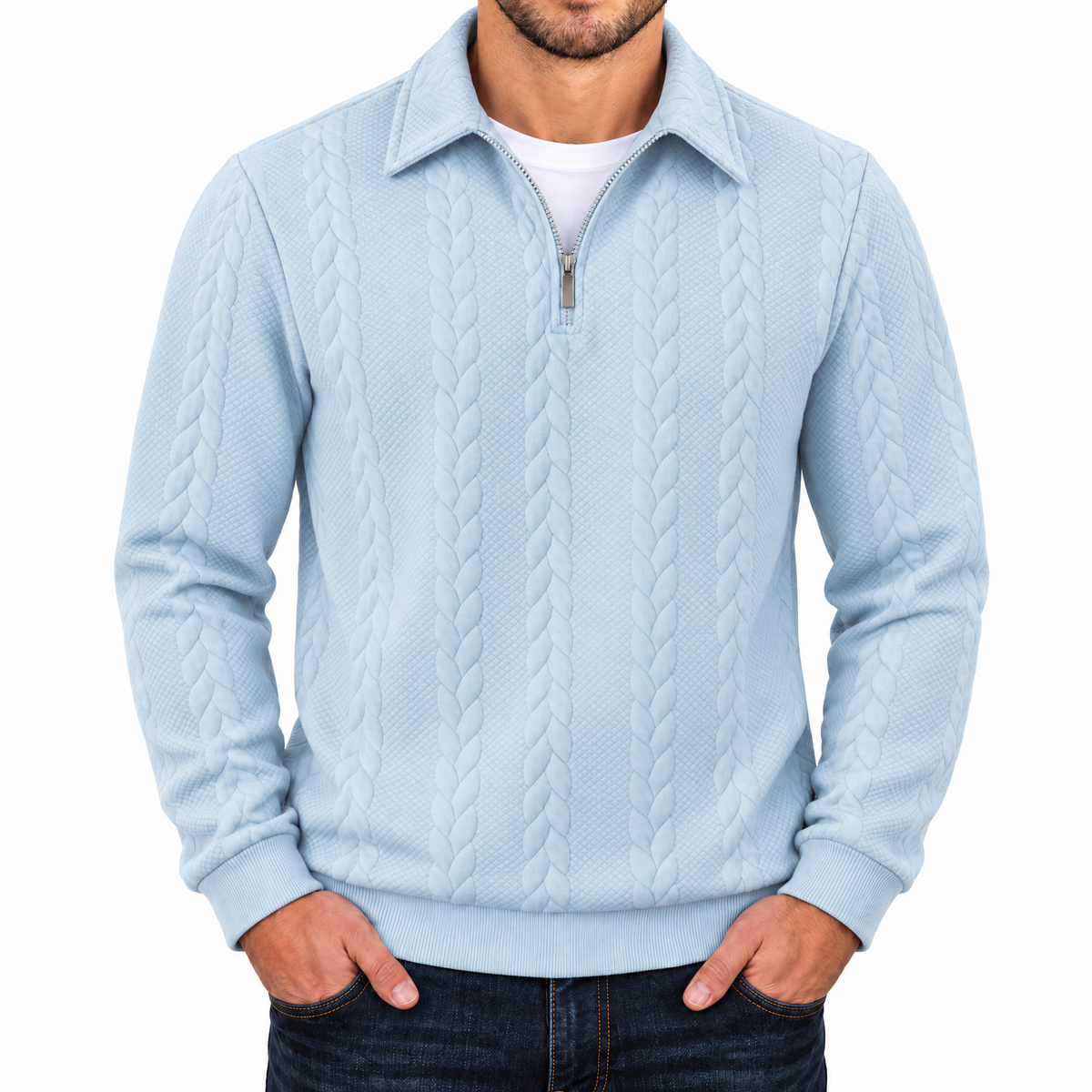 Bleamme Textured Quarter Zip