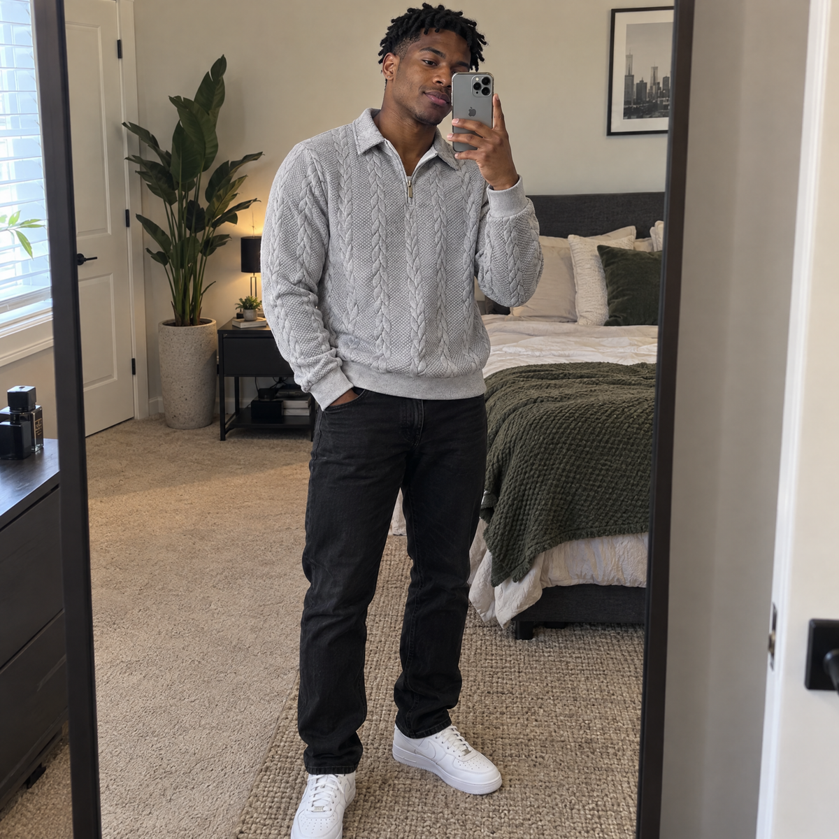 Bleamme Textured Quarter Zip