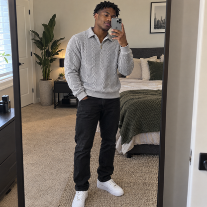 Bleamme Textured Quarter Zip