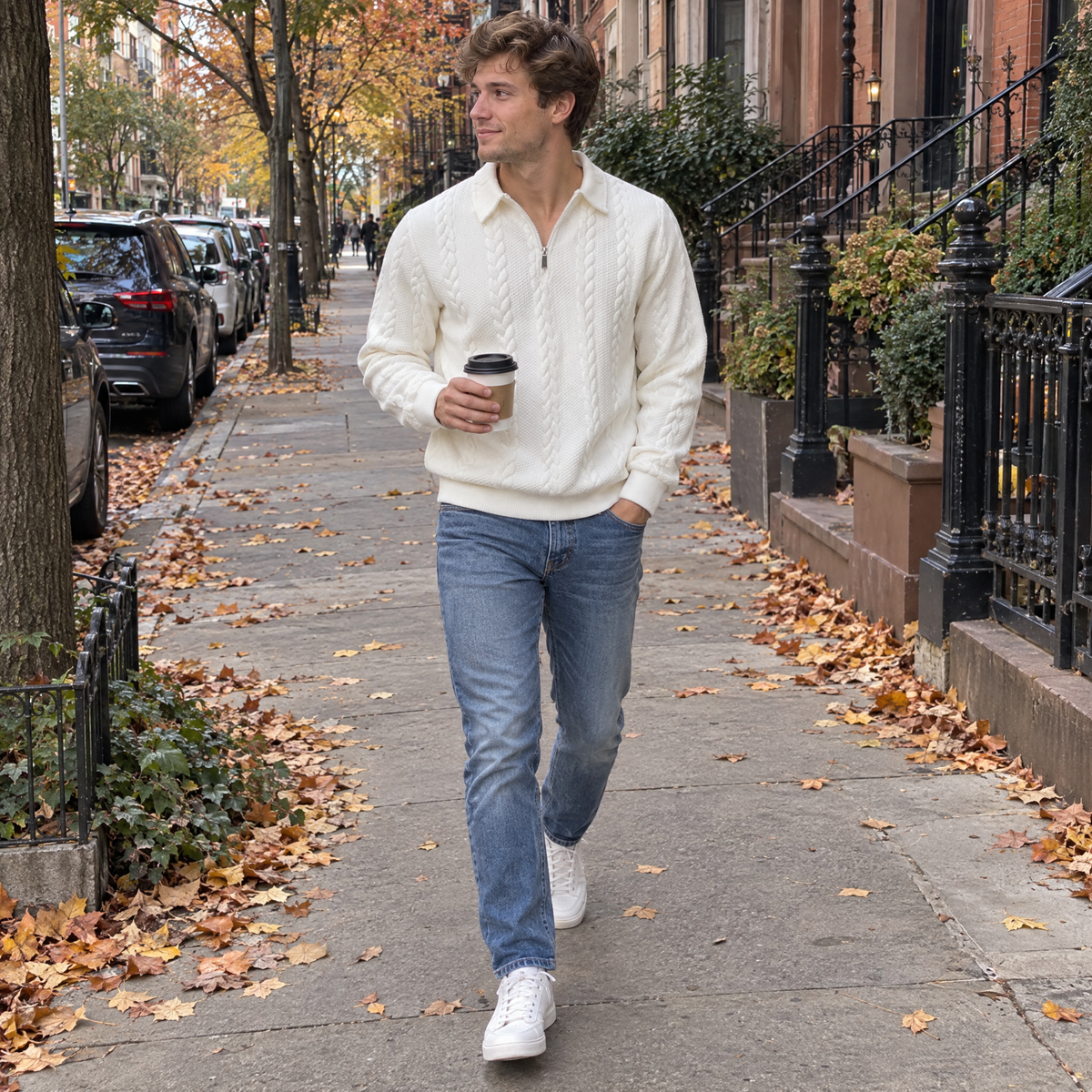 Bleamme Textured Quarter Zip