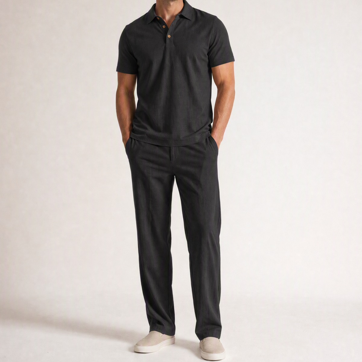 Bleamme Men Linen Two Piece Set