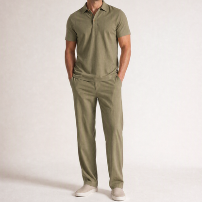 Bleamme Men Linen Two Piece Set