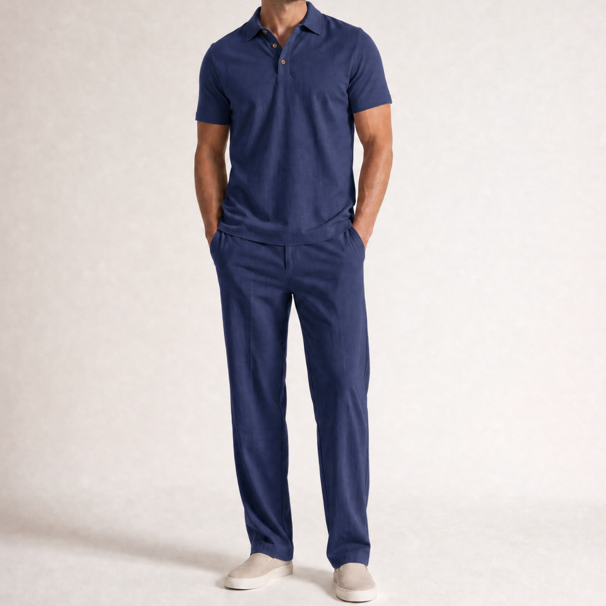 Bleamme Men Linen Two Piece Set