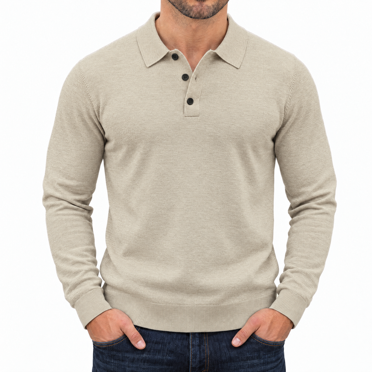 Bleamme Long Sleeve Knit Polo