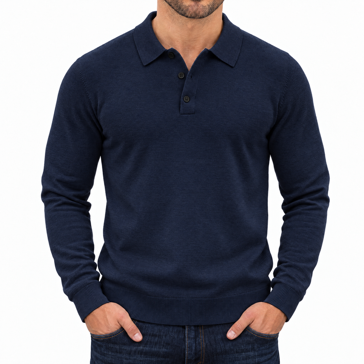 Bleamme Long Sleeve Knit Polo
