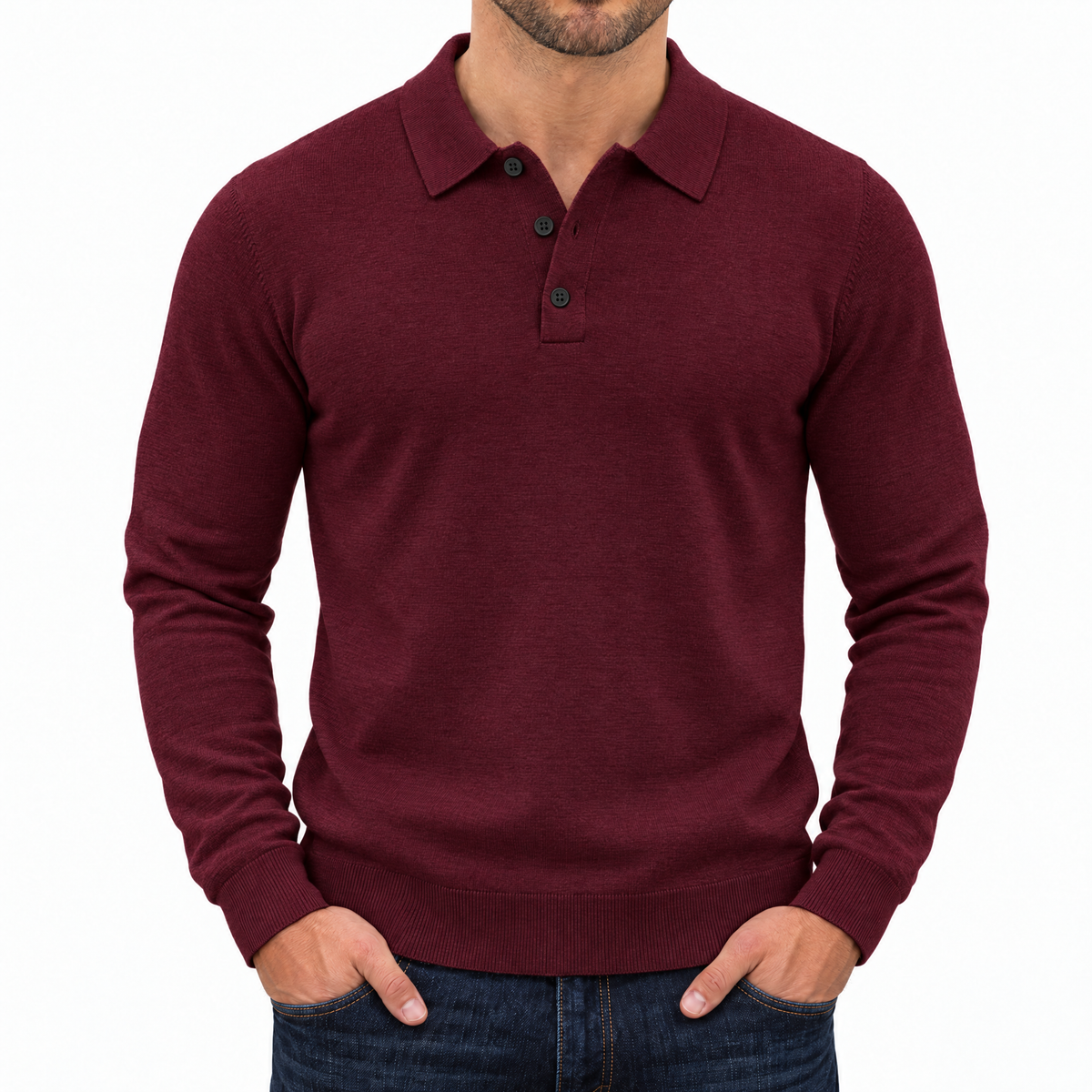 Bleamme Long Sleeve Knit Polo