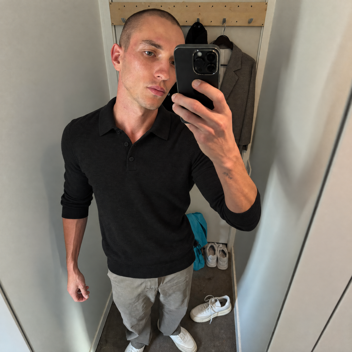 Bleamme Long Sleeve Knit Polo